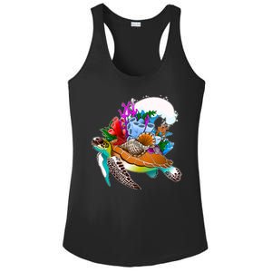 Cool Sea Turtle Ocean Life Ladies PosiCharge Competitor Racerback Tank