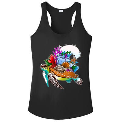Cool Sea Turtle Ocean Life Ladies PosiCharge Competitor Racerback Tank