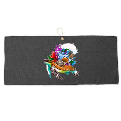 Cool Sea Turtle Ocean Life Large Microfiber Waffle Golf Towel