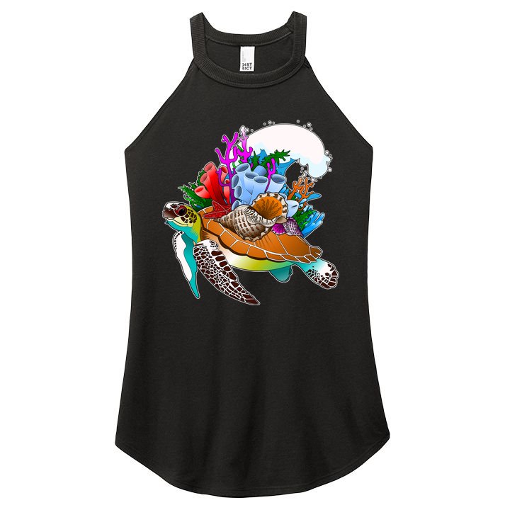 Cool Sea Turtle Ocean Life Women's Perfect Tri Rocker Tank