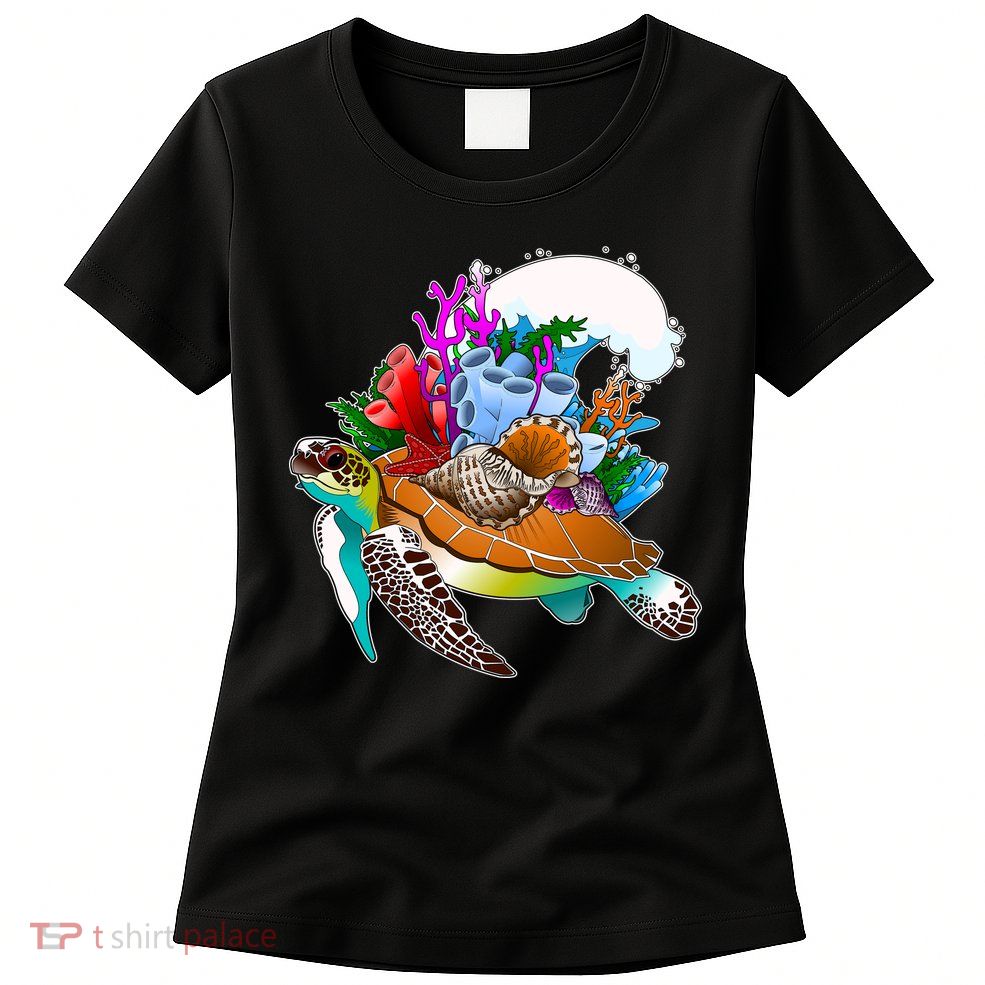 Cool Sea Turtle Ocean Life Womens T-Shirt