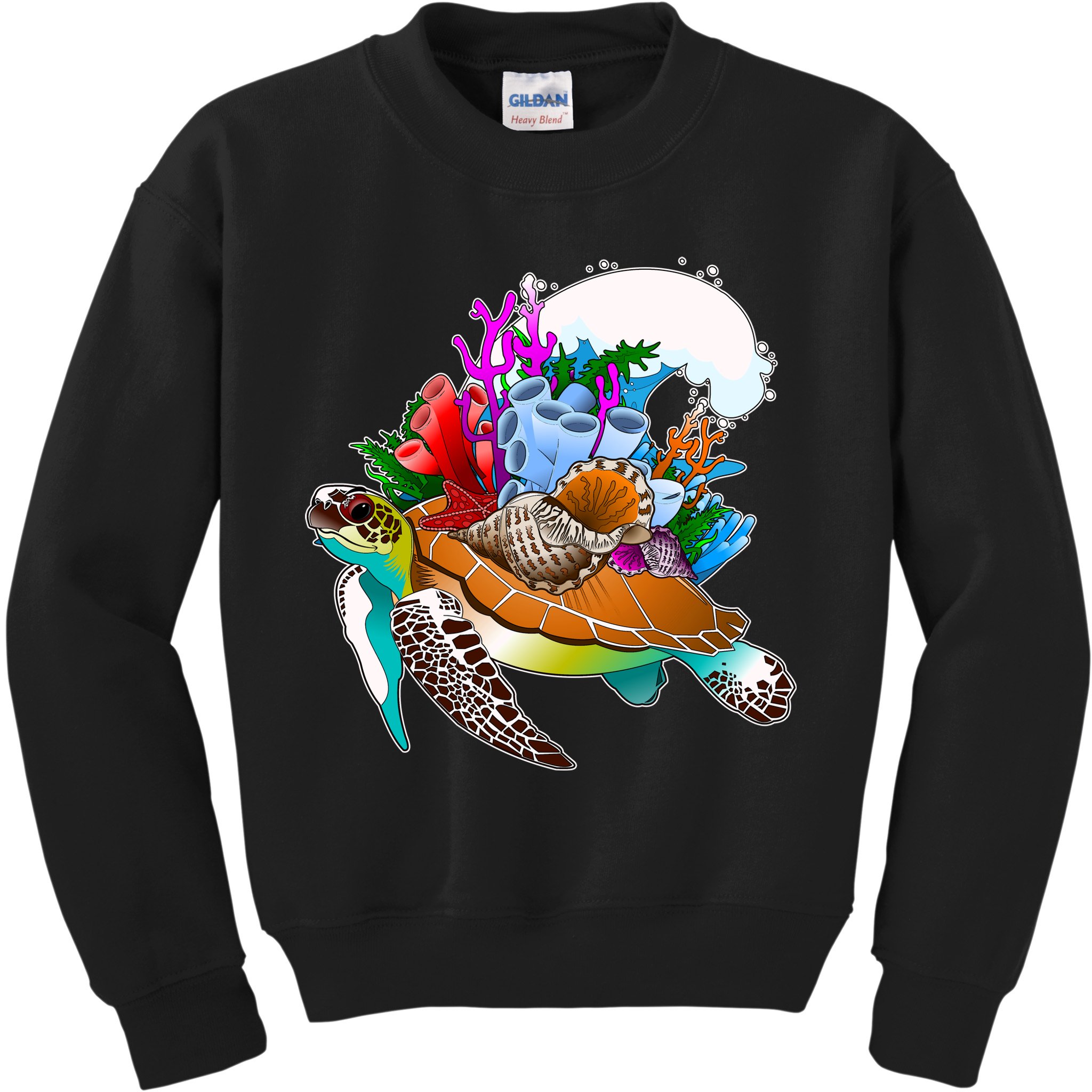 Cool Sea Turtle Ocean Life Kids Sweatshirt