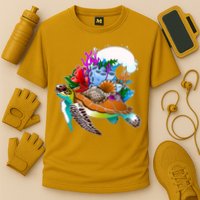 Cool Sea Turtle Ocean Life Cooling Performance Crew T-Shirt