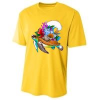 Cool Sea Turtle Ocean Life Performance Sprint T-Shirt