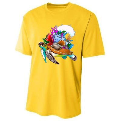 Cool Sea Turtle Ocean Life Performance Sprint T-Shirt