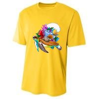 Cool Sea Turtle Ocean Life Youth Performance Sprint T-Shirt