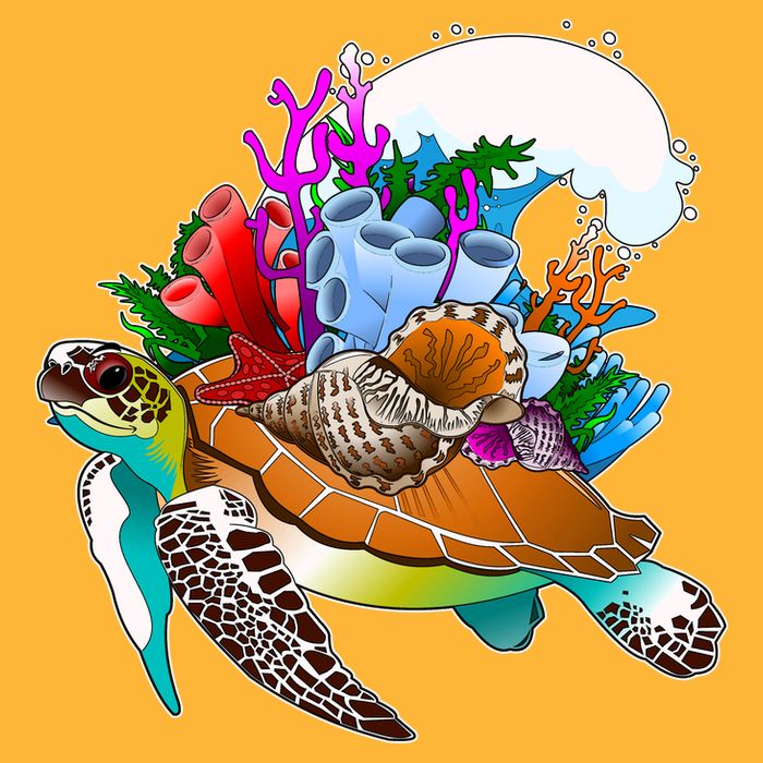 Cool Sea Turtle Ocean Life Premium T-Shirt