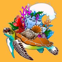 Cool Sea Turtle Ocean Life Golf Towel
