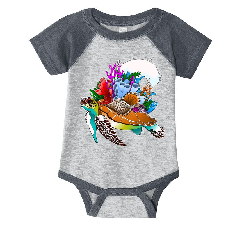 Cool Sea Turtle Ocean Life Infant Baby Jersey Bodysuit