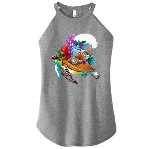 Cool Sea Turtle Ocean Life Women's Perfect Tri Rocker Tank