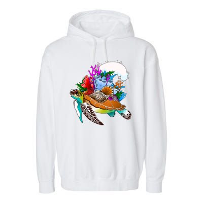 Cool Sea Turtle Ocean Life Garment-Dyed Fleece Hoodie