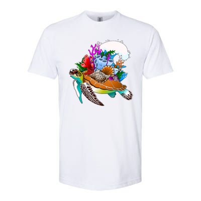 Cool Sea Turtle Ocean Life Softstyle® CVC T-Shirt