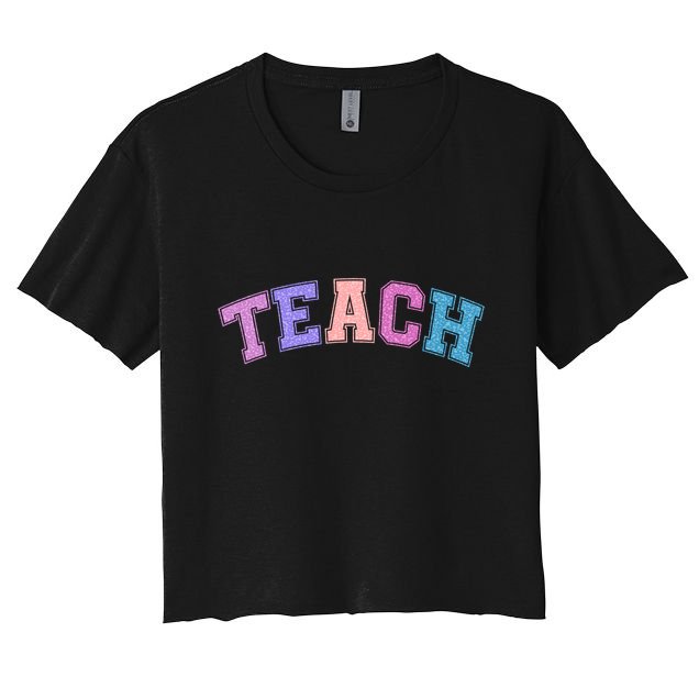 Cute Sporty Teach Logo Women's Crop Top Tee