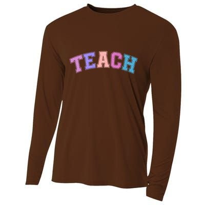 Cute Sporty Teach Logo Cooling Performance Long Sleeve Crew