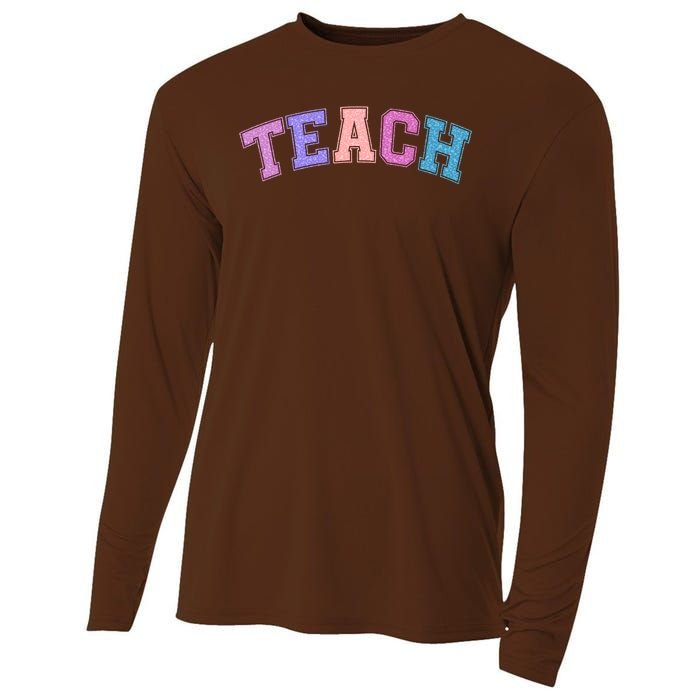 Cute Sporty Teach Logo Cooling Performance Long Sleeve Crew