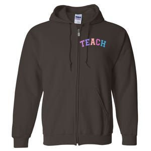 Cute Sporty Teach Logo Full Zip Hoodie