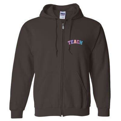 Cute Sporty Teach Logo Full Zip Hoodie