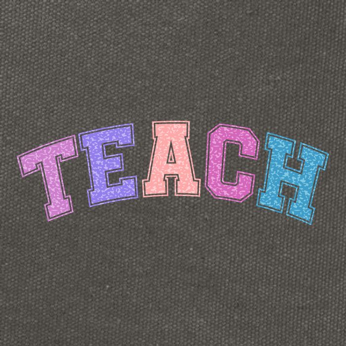 Cute Sporty Teach Logo Cotton Canvas Backpack