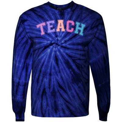 Cute Sporty Teach Logo Tie-Dye Long Sleeve Shirt