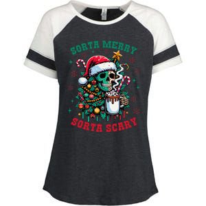 Christmas Santa Trump Ho Ho How Much Did You Miss Me Funny Enza Ladies Jersey Colorblock Tee