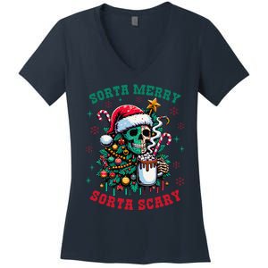 Christmas Santa Trump Ho Ho How Much Did You Miss Me Funny Women's V-Neck T-Shirt