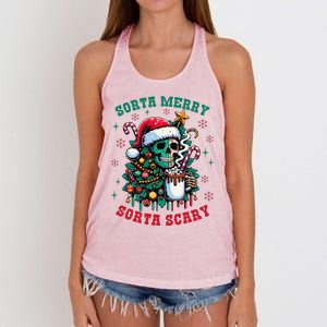 Christmas Santa Trump Ho Ho How Much Did You Miss Me Funny Women's Knotted Racerback Tank