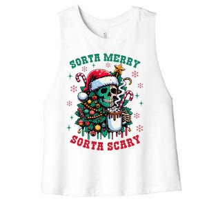 Christmas Santa Trump Ho Ho How Much Did You Miss Me Funny Women's Racerback Cropped Tank