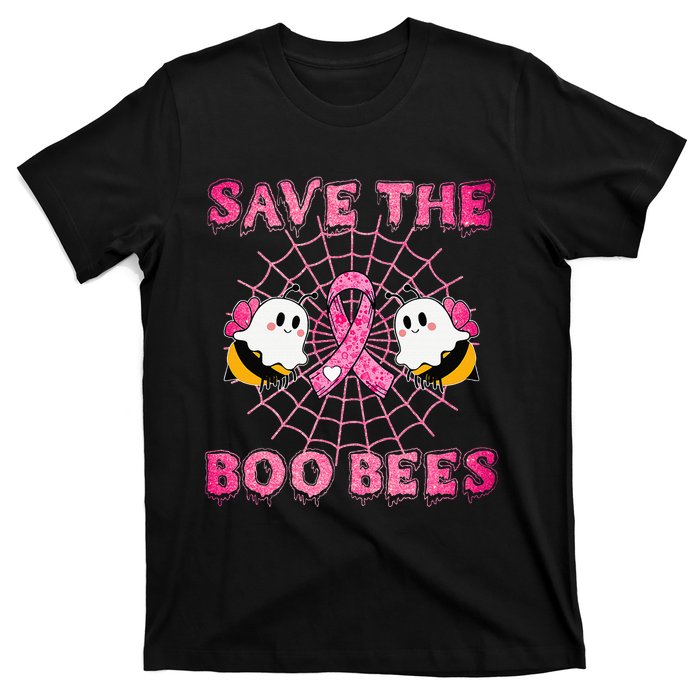 Cute Save The Boo Bees Halloween Breast Cancer Pink Ribbon T-Shirt