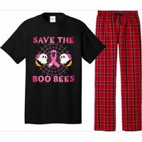 Cute Save The Boo Bees Halloween Breast Cancer Pink Ribbon Pajama Set