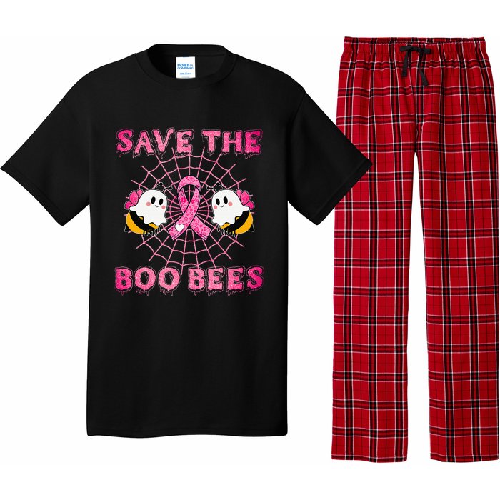 Cute Save The Boo Bees Halloween Breast Cancer Pink Ribbon Pajama Set