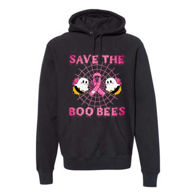 Cute Save The Boo Bees Halloween Breast Cancer Pink Ribbon Premium Hoodie