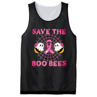 Cute Save The Boo Bees Halloween Breast Cancer Pink Ribbon Mesh Reversible Basketball Jersey Tank