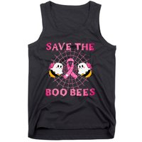 Cute Save The Boo Bees Halloween Breast Cancer Pink Ribbon Tank Top