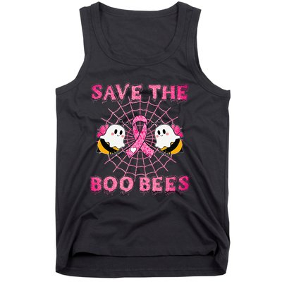 Cute Save The Boo Bees Halloween Breast Cancer Pink Ribbon Tank Top