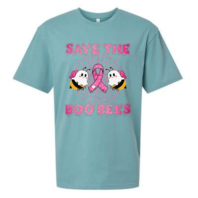 Cute Save The Boo Bees Halloween Breast Cancer Pink Ribbon Sueded Cloud Jersey T-Shirt