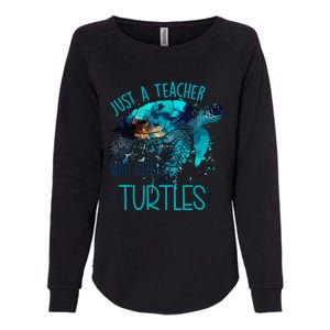 Cute Sea Turtle Teacher Ocean Wildlife Earth Day Teacher Womens California Wash Sweatshirt