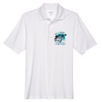 Cute Sea Turtle Teacher Ocean Wildlife Earth Day Teacher Men's Origin Performance Piqué Polo