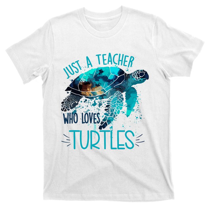 Cute Sea Turtle Teacher Ocean Wildlife Earth Day Teacher T-Shirt