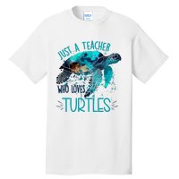 Cute Sea Turtle Teacher Ocean Wildlife Earth Day Teacher Tall T-Shirt