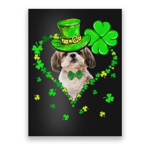 Cute Shih Tzu Saint Patrick's Day Dogs Dad Mom Poster