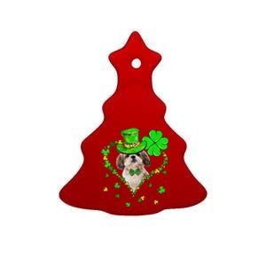 Cute Shih Tzu Saint Patrick's Day Dogs Dad Mom Ceramic Tree Ornament