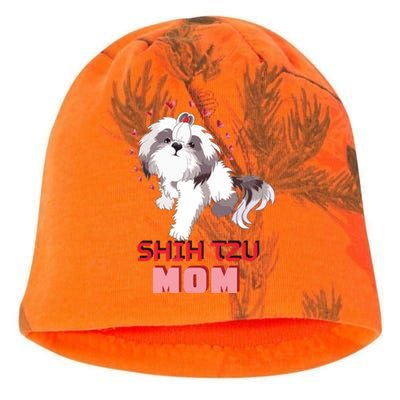 Cute Shih Tzu Mom Lover Illustration For Shih Tzu Dog Owner Kati - Camo Knit Beanie