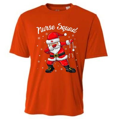 Christmas Scrub Tops Dabbing Santa Scrubs Nurse Squad Cooling Performance Crew T-Shirt