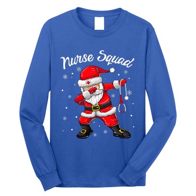 Christmas Scrub Tops Dabbing Santa Scrubs Nurse Squad Long Sleeve Shirt