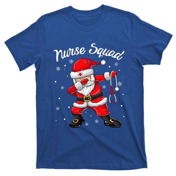 Christmas Scrub Tops Dabbing Santa Scrubs Nurse Squad T-Shirt