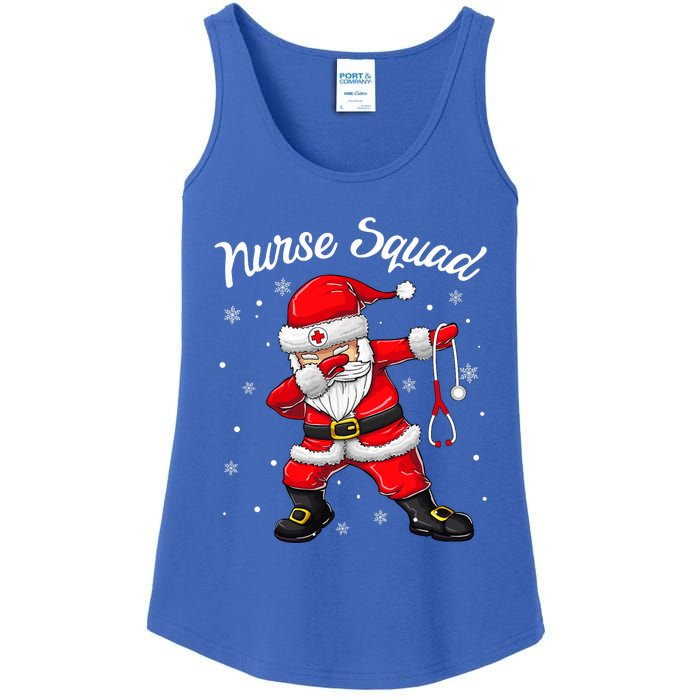 Christmas Scrub Tops Dabbing Santa Scrubs Nurse Squad Ladies Essential Tank