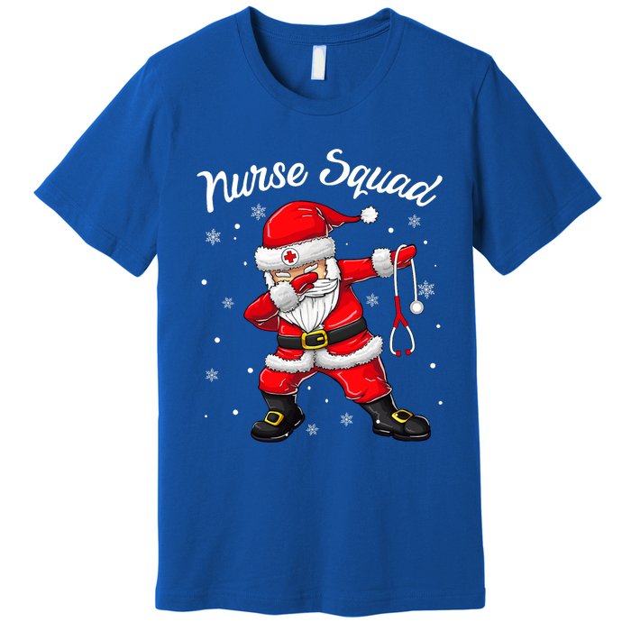 Christmas Scrub Tops Dabbing Santa Scrubs Nurse Squad Premium T-Shirt