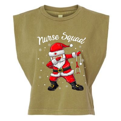 Christmas Scrub Tops Dabbing Santa Scrubs Nurse Squad Garment-Dyed Women's Muscle Tee