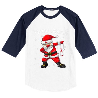 Christmas Scrub Tops Dabbing Santa Scrubs Nurse Squad Baseball Sleeve Shirt