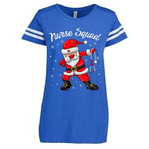 Christmas Scrub Tops Dabbing Santa Scrubs Nurse Squad Enza Ladies Jersey Football T-Shirt